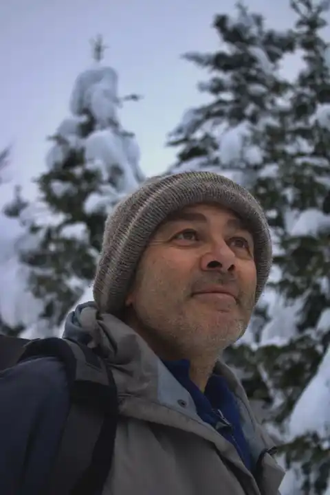 Portrait brut dans la neige du Vercors.